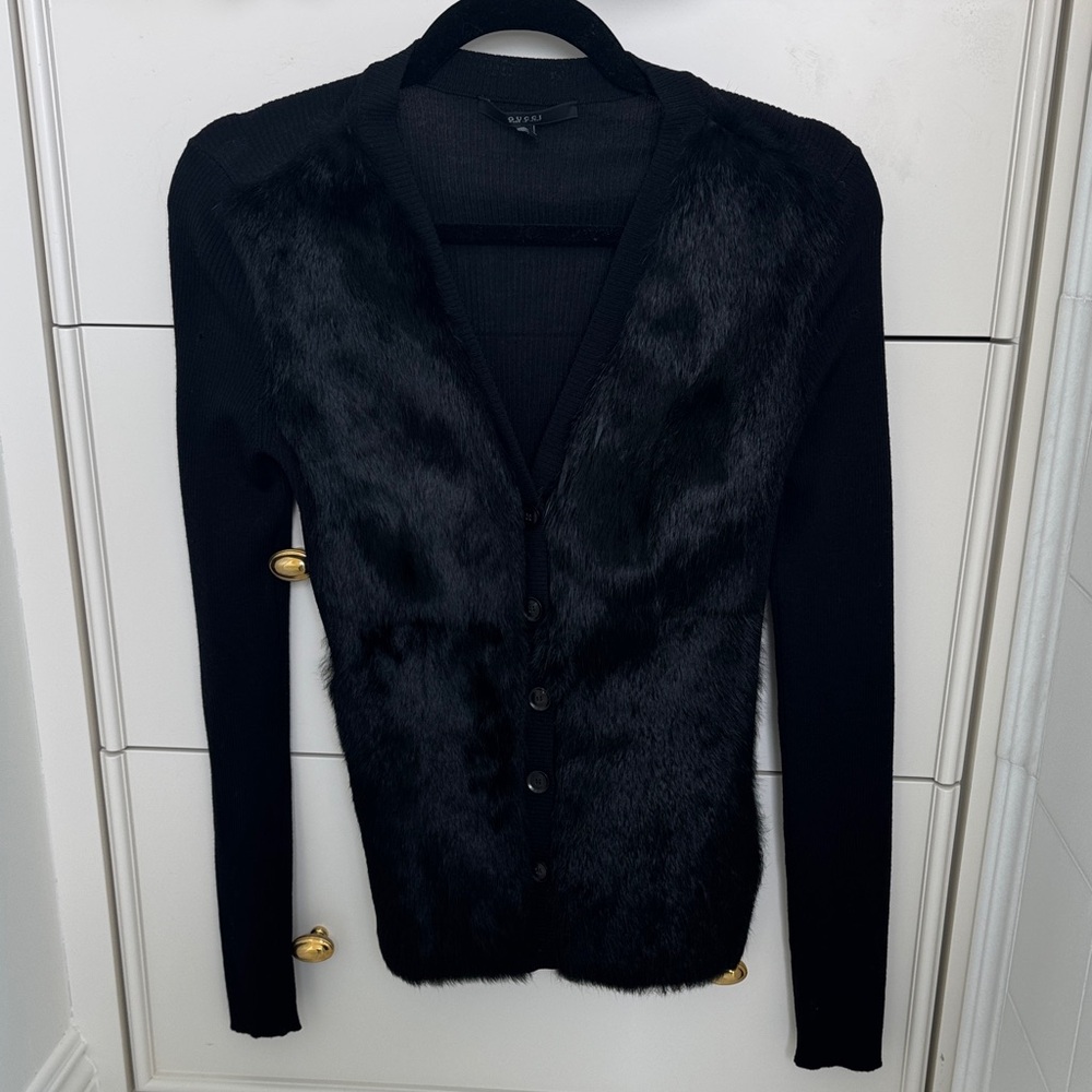 Gucci Black Fur Women's Cardigan